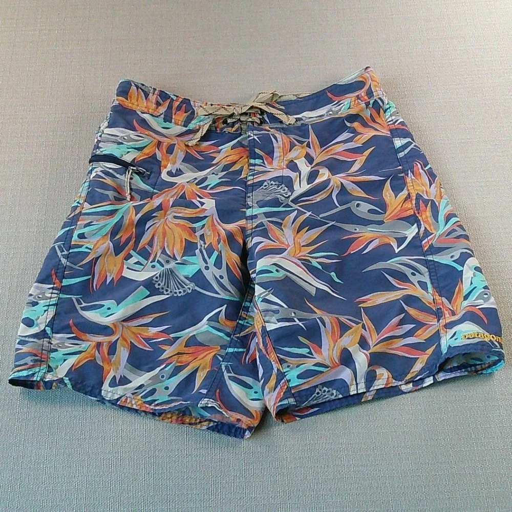 Patagonia Board Shorts Mens 28 Blue Bird of Paradise Marlin STY86620SP16
